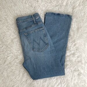 MOTHER Light Blue Flare Leg Jeans Size 32 The Hustler Ankle